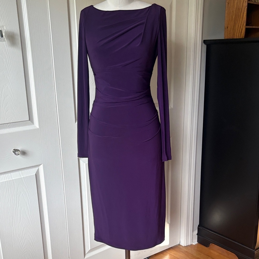 Ralph Lauren Deep Purple Long Sleeve Dress